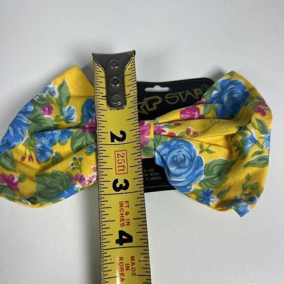 Vintage Top Star Floral 5” Bow Clip 1989 Retro 80's NOS - Picture 6 of 6